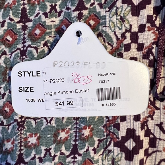 NWT Angie Floral Kimono Duster Size Medium - Picture 8 of 8